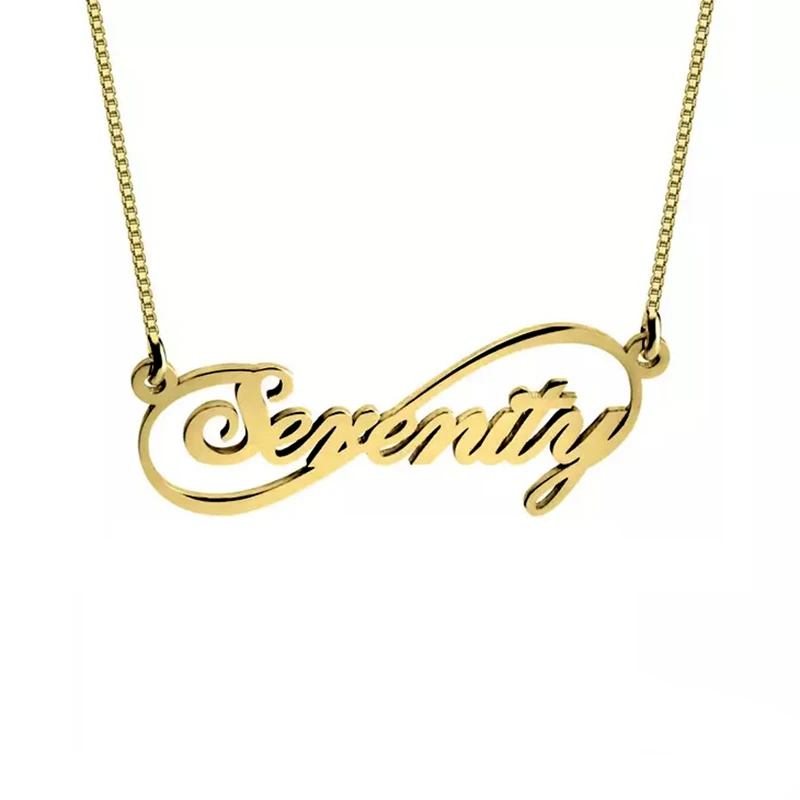 
18K Gold Plated Single Name Eternal Infinity Personalized Necklace Name 