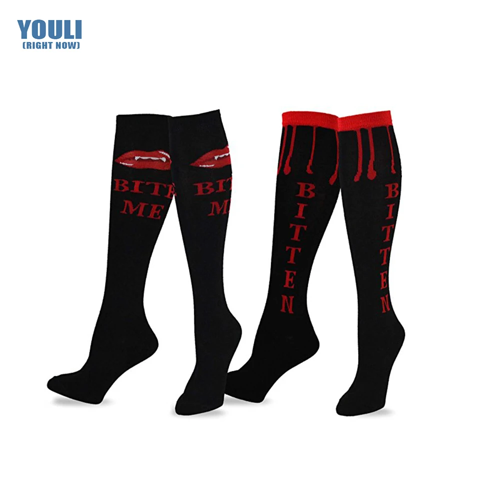 Custom tube wonder woman socks jacquard letter girl knee high sock