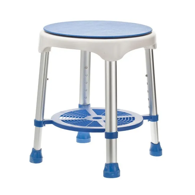 BA317 Aluminum Bathroom Safety Rotational Shower Stool With Plastic Seat
