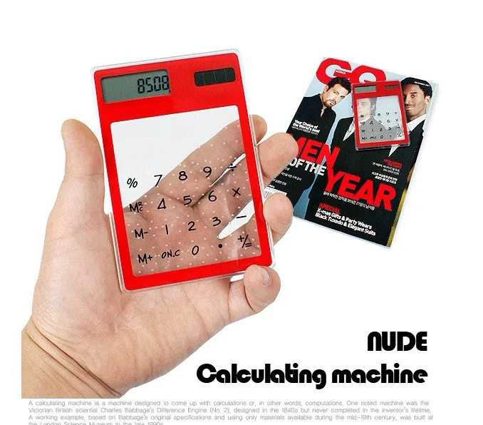 Прозрачный калькулятор с сенсорным экраном/солнечный калькулятор идеально подходит для рекламных акций