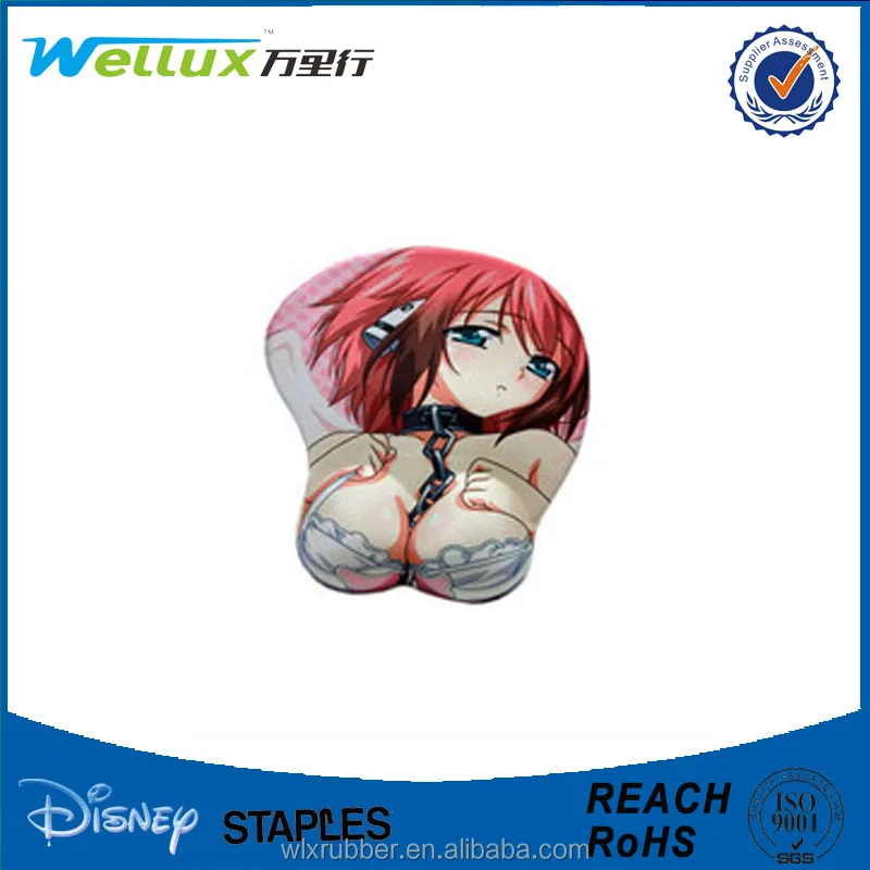 3D sexy breast custom gel wrist rest mouse pads