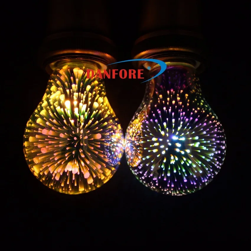 2016 NEW 3.5W Flower Fireworks light ST64 3D led bulb