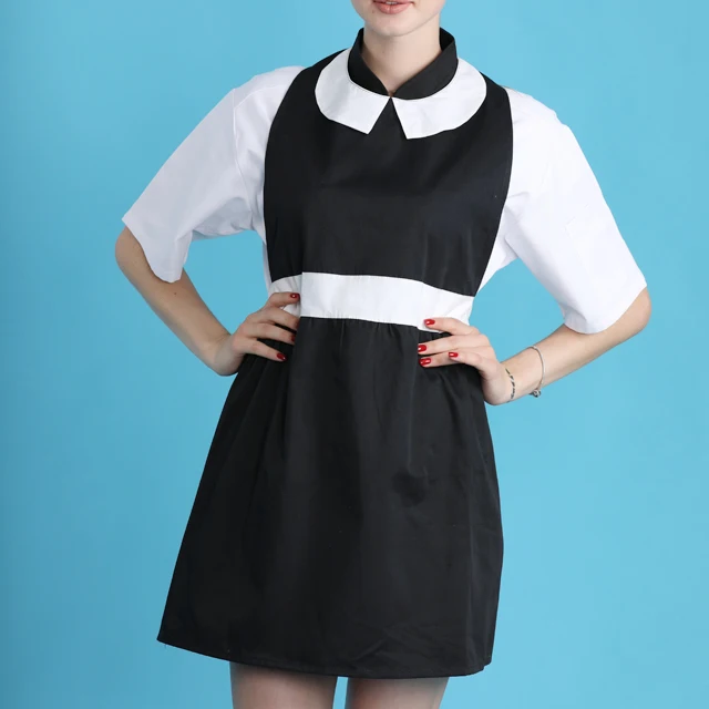 quality cheap competitive fashionable factory ladies sexy adult novelty french maid black sleeveless bib apron