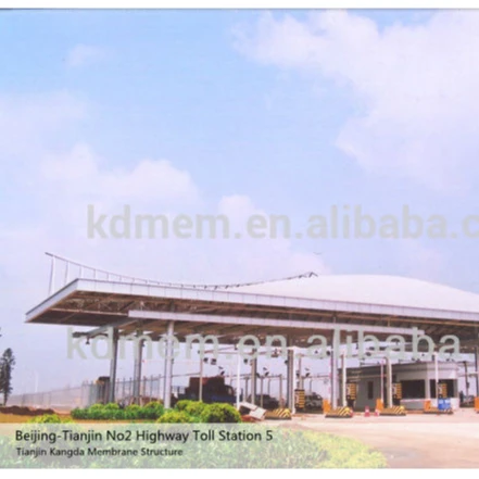 
expressway toll gate of PVC PVDF PTFE membrane structure fabric ceiling roof 