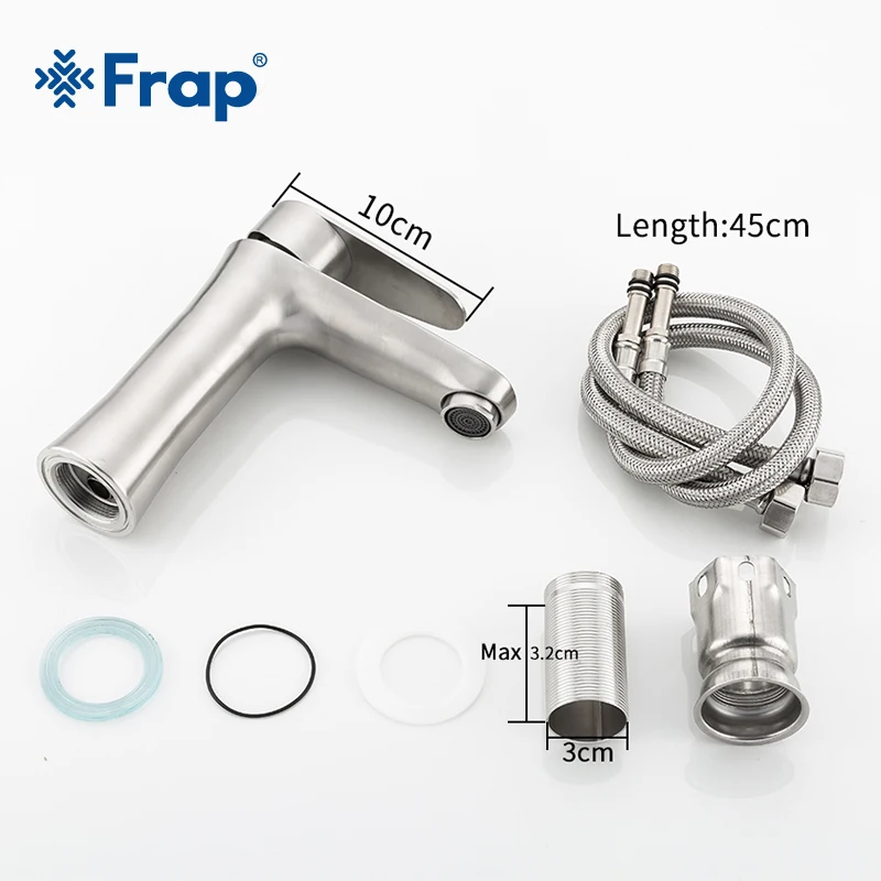 Frap new 304 stainless steel Brushed Basin Faucet Sink Mixer Taps Vanity Hot and Cold Water Mixer F1048