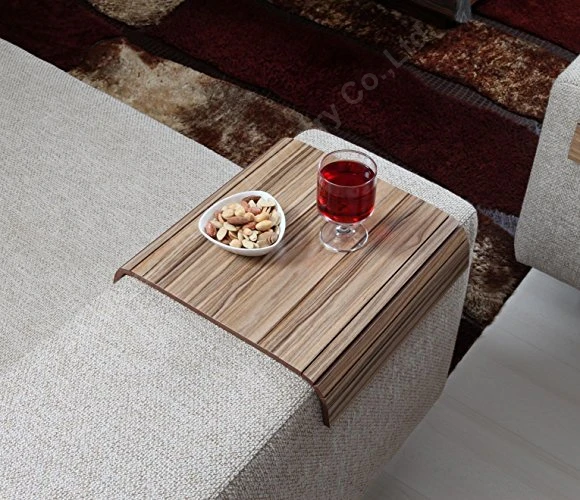 
Flexible removable Wooden Sofa Armrest Roll Up Tray Table 