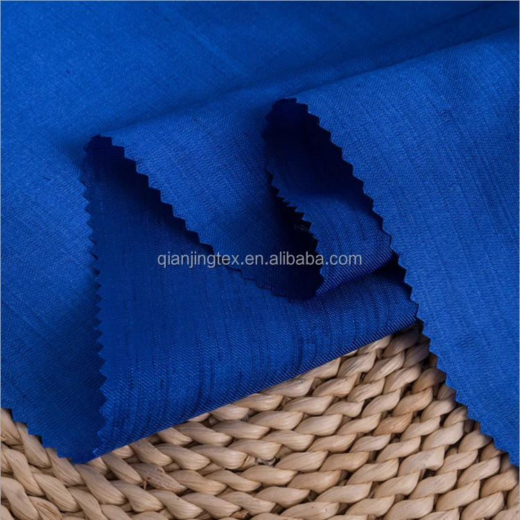 High quality 100% polyester shiny slub shantung fabric for fashion dress