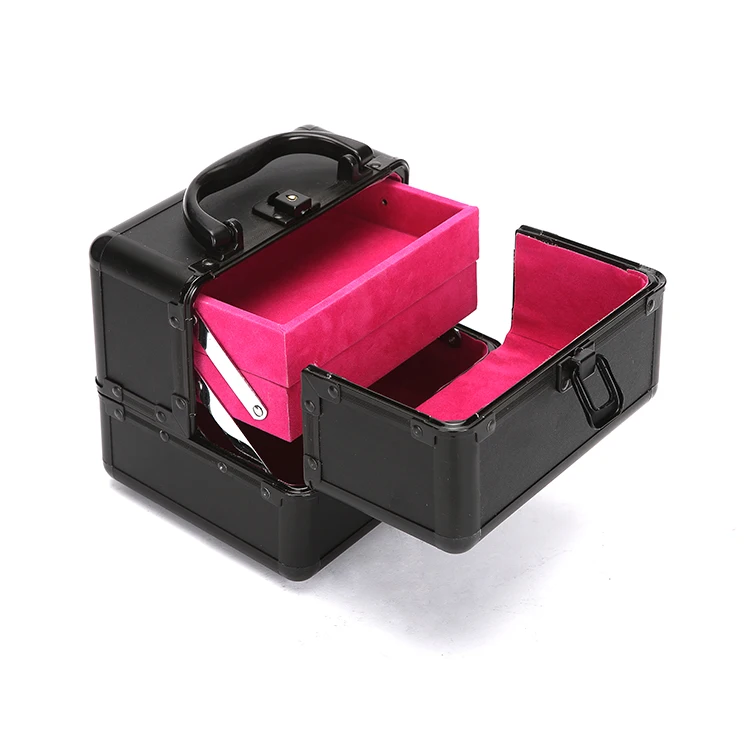 
Nail Polish Lipstick Makeup Storage PU leather Aluminum Cosmetic Cases 