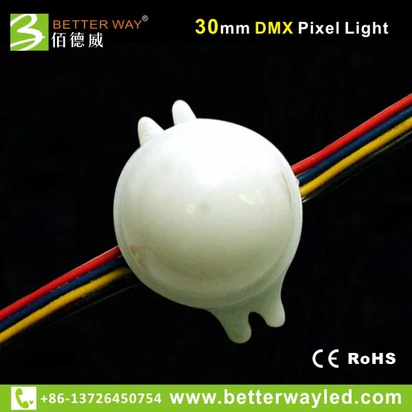 30 мм LED DMX пикселей свет DC12V 0.72 Вт 3 светодиода WS2801 водонепроницаемый 32 серого для рекламы экран