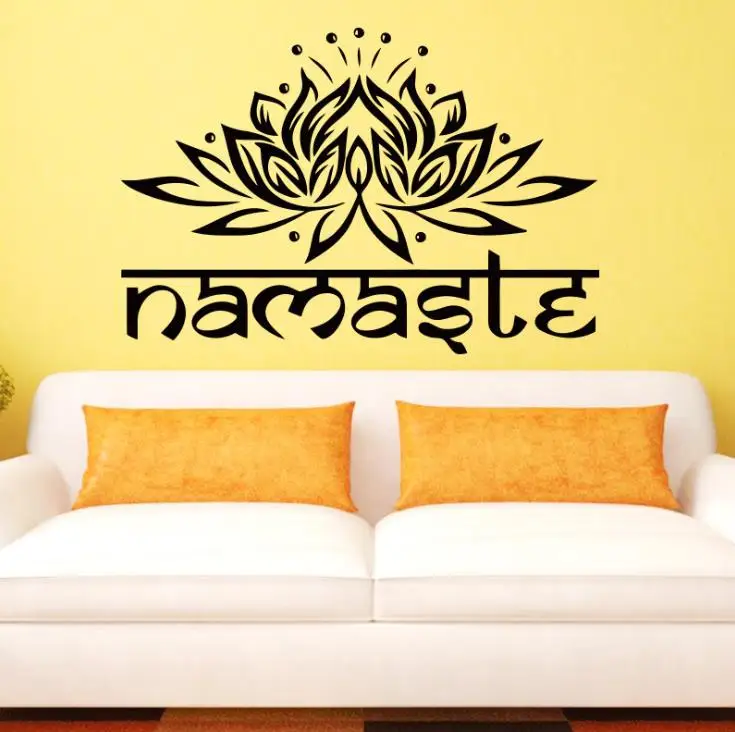 Hot Religious art design of Indian namaste wall stickers affixed lotus yoga Buddha ganesha home decoration wall sticker