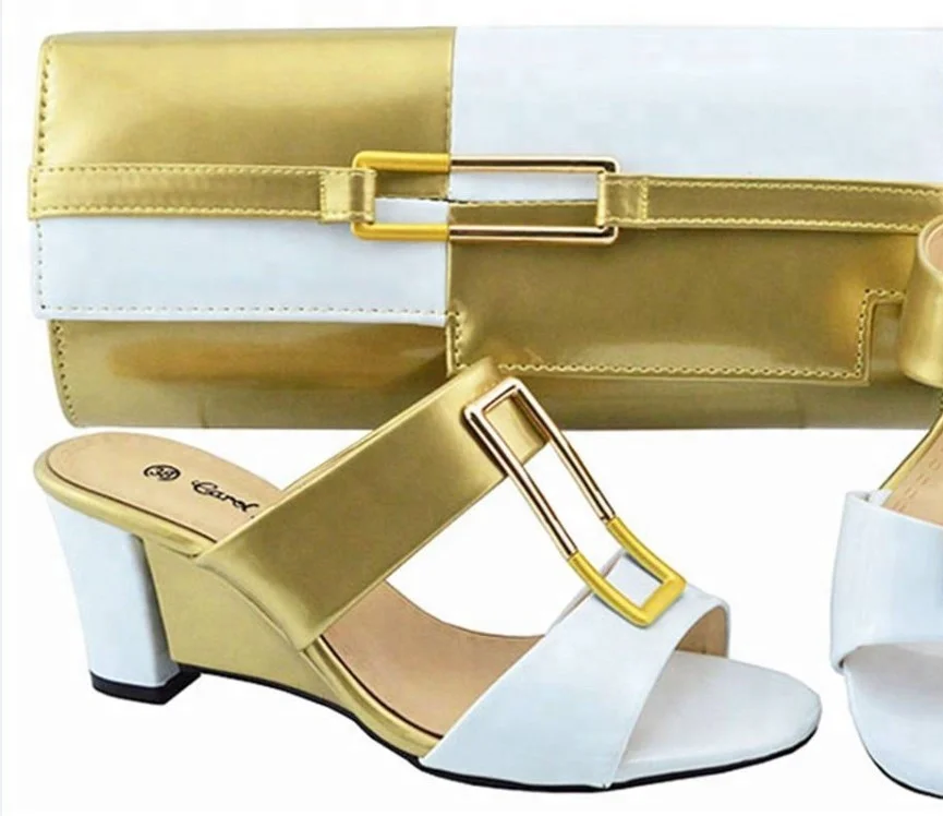 AB8537 Wholesale African women hand bags and bag set to match ,quality african shoes bag set peach color for wedding