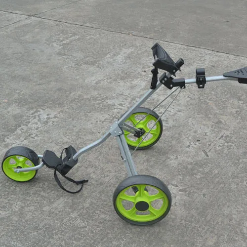 3 wheels foldable golf bag push trolley