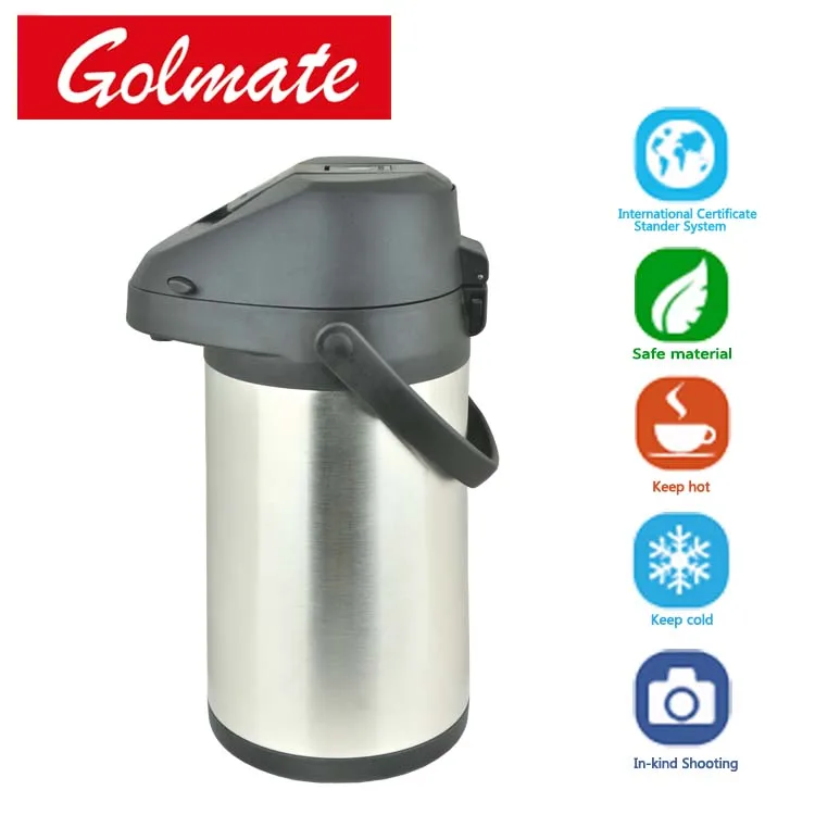 wholesale Stainless steel Lever insulated isolation thermal thermos vacuum airpot pump pot 2.5L 3.0L 3.5L 4.0L 4.5L 5.0L