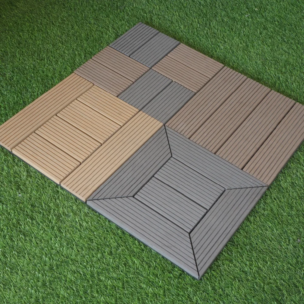 DIY Flooring Wood Plastic Composite Interlocking Plastic Base WPC Deck Tile