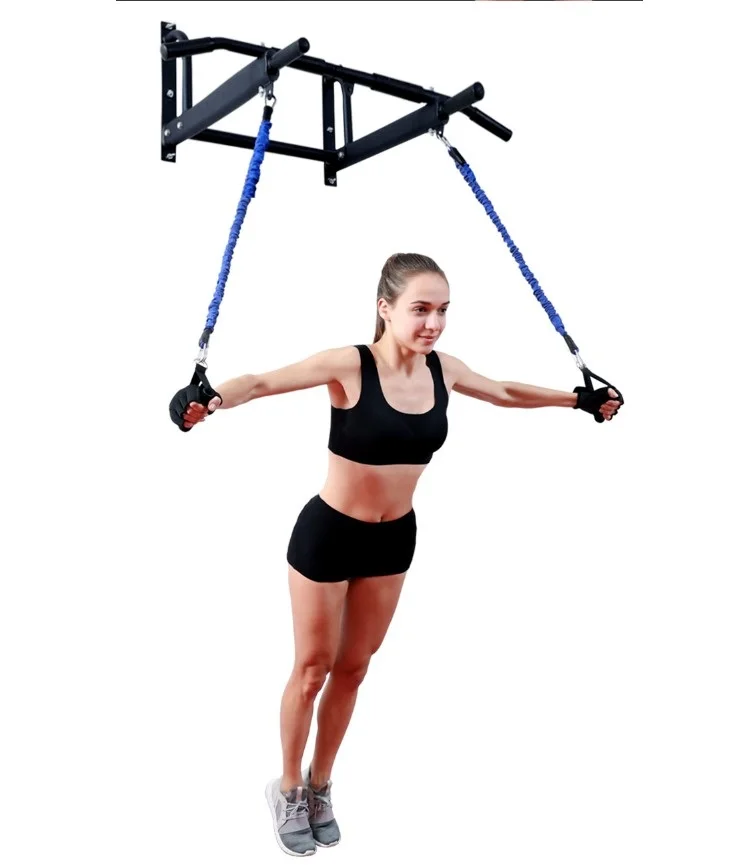 Home Fitness Exercise Equipment Black Wall Mounted Doorway Chin Up Bar Multifunctional Pull Up Bar
