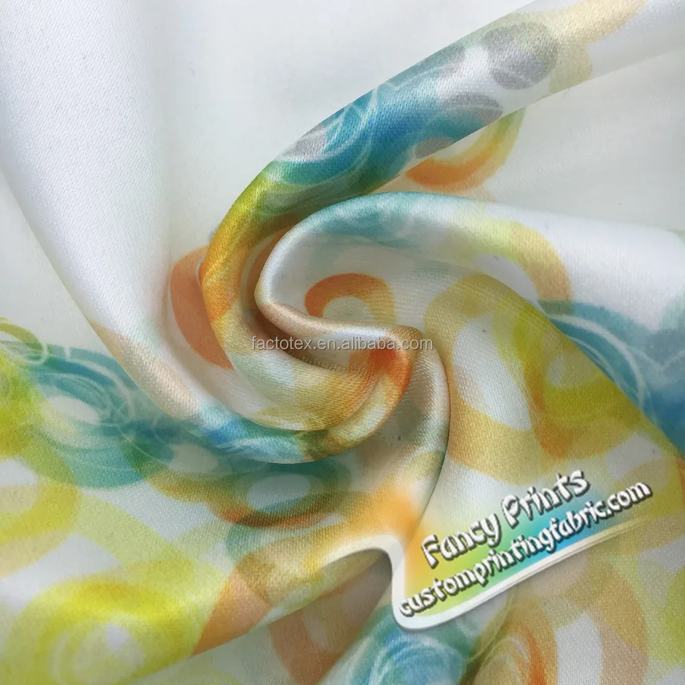 2022 Wholesale Four-sided Stretch Satin Jacquard Fabric Brocade Digital Printing Fabric