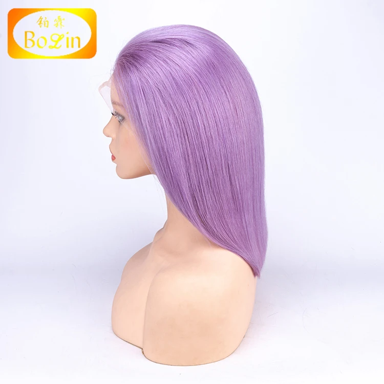 
purple color short bob wigs full lace wig for women 