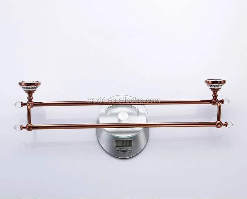 
Golden brass towel racks with blue and white porcelain and diamonds 