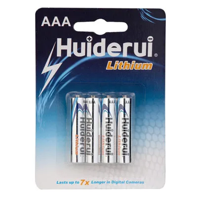 Huiderui Battery Lithium Primary Lithium Iron Disulfide Batteries FR03 AAA 1.5V 1100mAh 4pcs/pack Battery