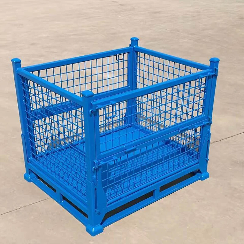 
Stainless steel wire mesh container steel folding storage cage box 