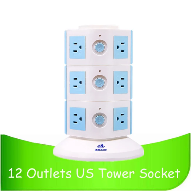 Tower Type 3 layer US Surge Protector Socket