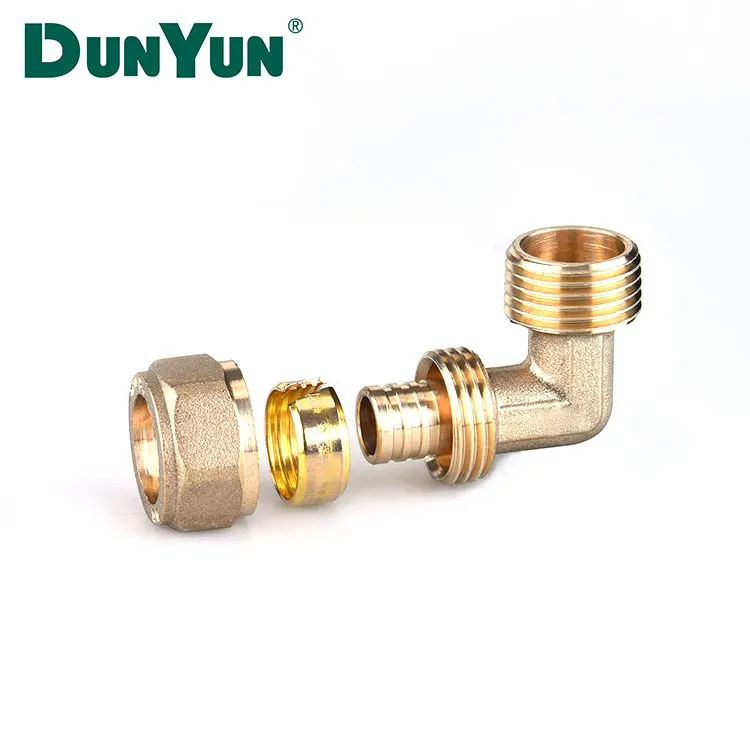 High quality 90 degree brass male elbow fitting for pex al pex pipe