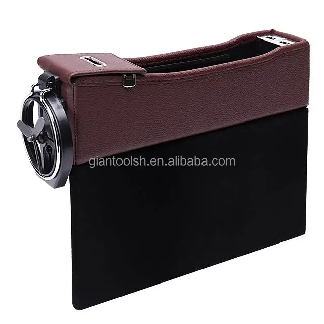 car seat crevice storage box Car Seat Crevice Gap Catcher Organizer Box with Coin Organizer Collect and Cup Holder Dropship