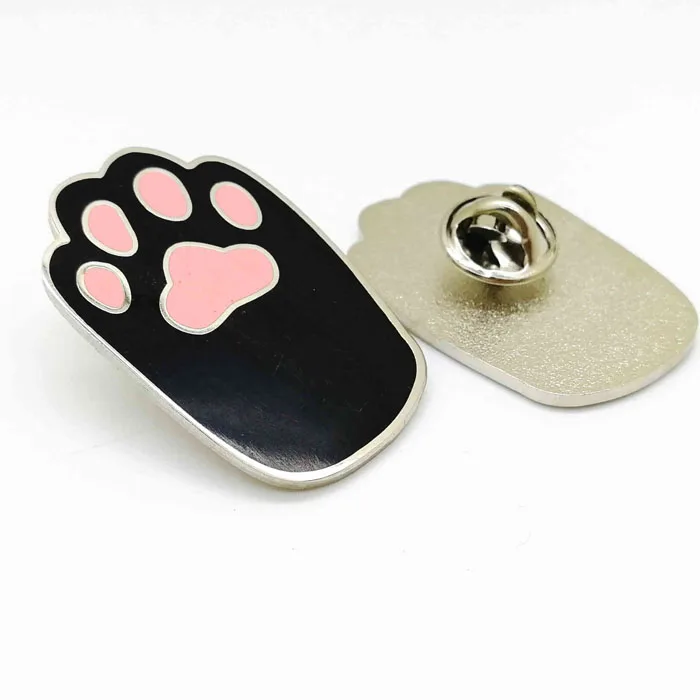 
Custom simple black/white/pink color hard enamel pins badges no minimum 