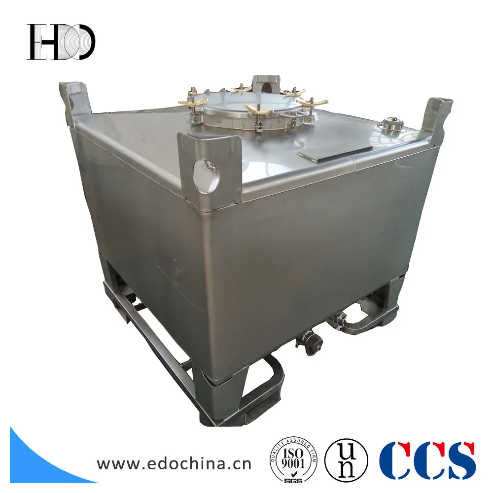 custom-made UN 31A/Y 1000l stainless steel IBC tote tank container