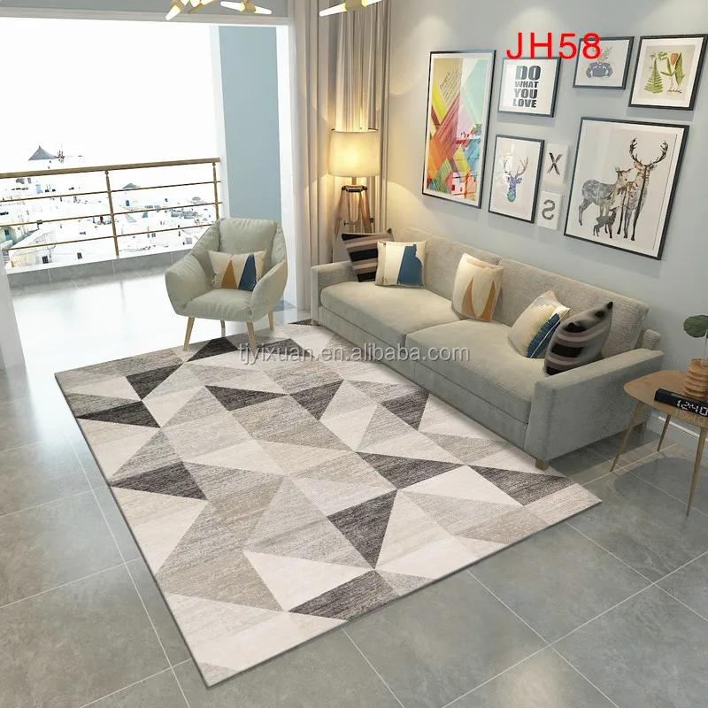 Cheapest price anti-slip 100% polyester printing geometrical tianjin modern design washable area floor rug