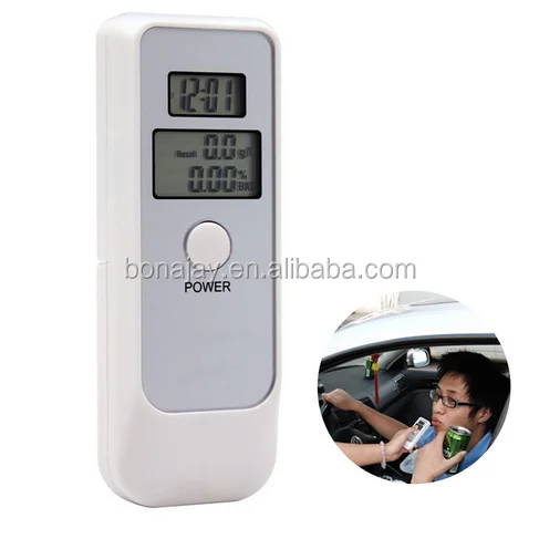 Dual LCD Display Digital Alcohol Tester Breathalyzer Alcotester with Clock