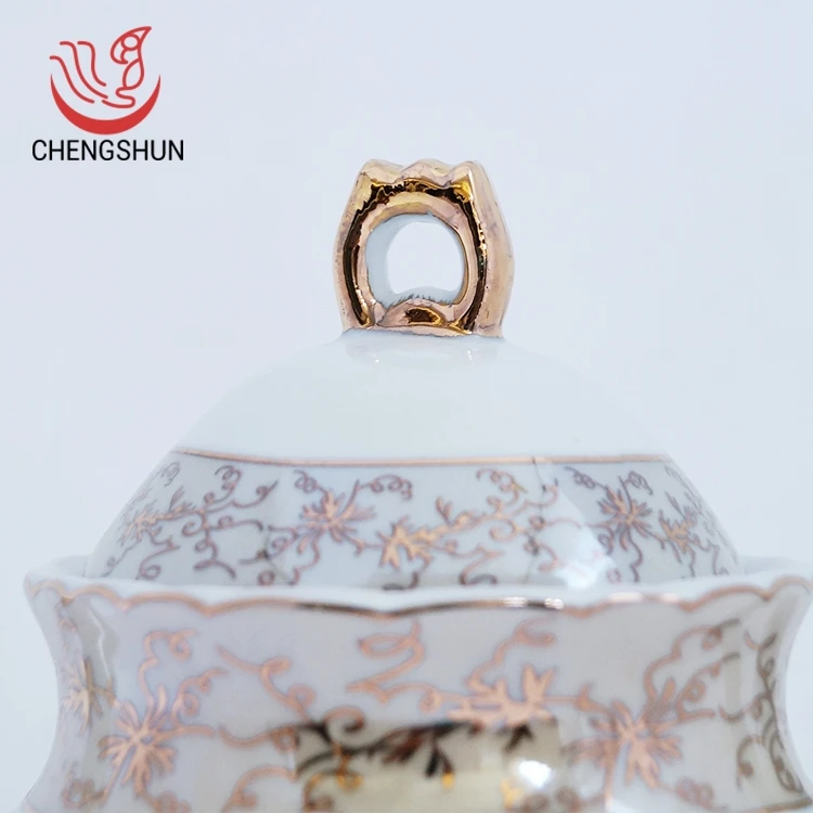 Health Durable 8 Inch Coffee Golden Elk Chinese Antique Teapots Handpainted Teapot Porcelain Tea Pot