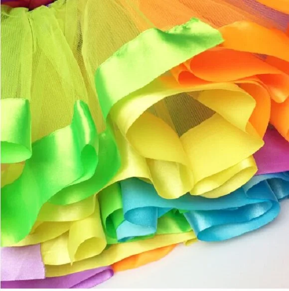 Girls Rainbow Puffy  Tutu Skirt  dress  for Party