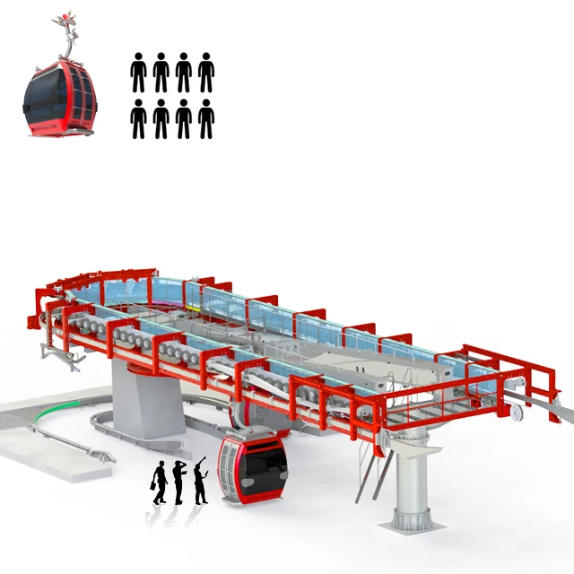 
Detachable clamp ropeway Ropeway fixed grip type Pulsatile Mountaineering skiing Manned crane High altitude sightseeing tour 