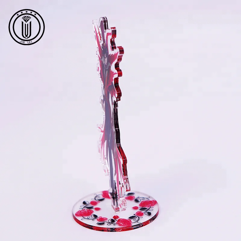 clear translucent and transparent acrylic stand anime with base