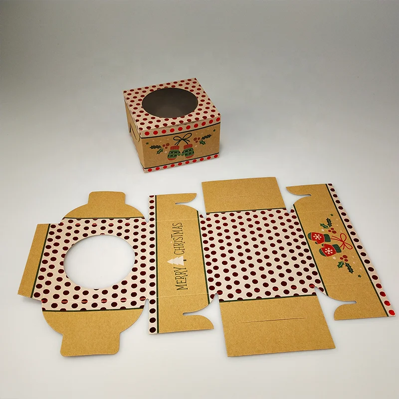 
Custom Cheap Food Grade Cupcake White Kraft Paper Packaging Treats Boxes 