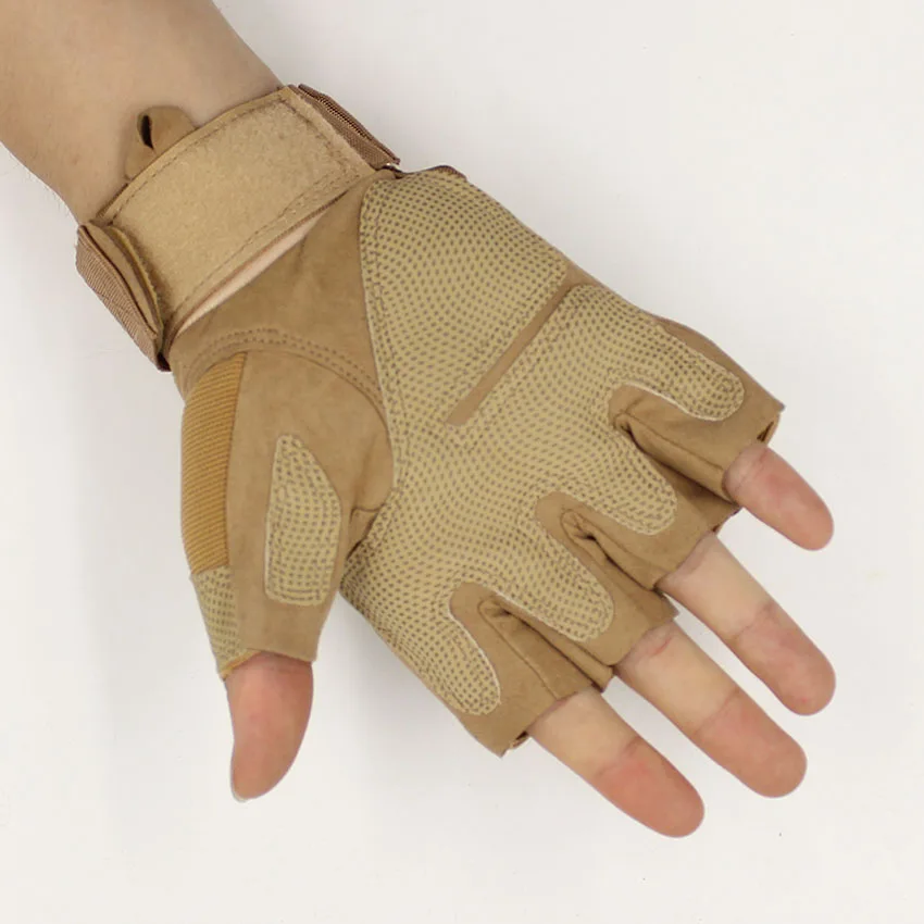 2021 Fingerless Tactical Airsoft Army  Black Tan Green Hard knuckle Military Gloves