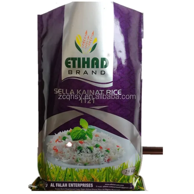 100 кг pp прозрачный тканый мешок риса с БОПП laminatied 25 кг 50 кг
