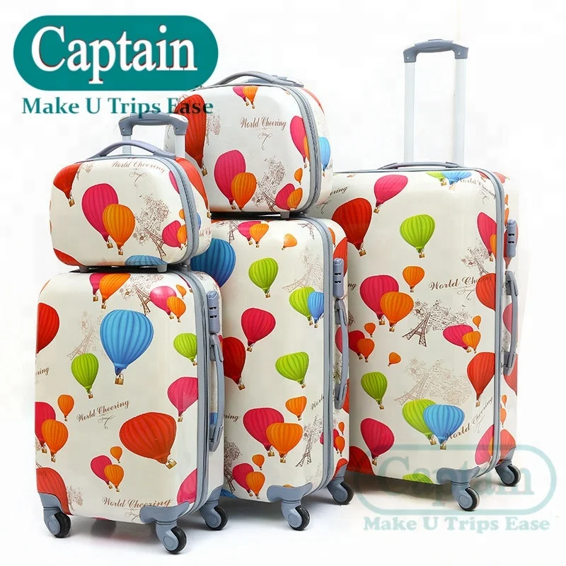 
Colorful design printed 20/24/28 inch trolley suitcase PC trvel luggage set 