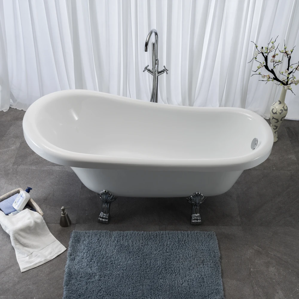 BS-6308 French Classical royal design cheap popular bathroom claw bathtub acrylic hot tub for adult