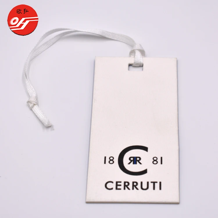 High Quality Wholesale Custom UV with Wax Rope String Hang Tag for Garments
