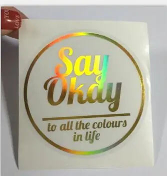 
Custom transparent PVC Sticker Label foil Stickers with gold copper silver foil stamping 