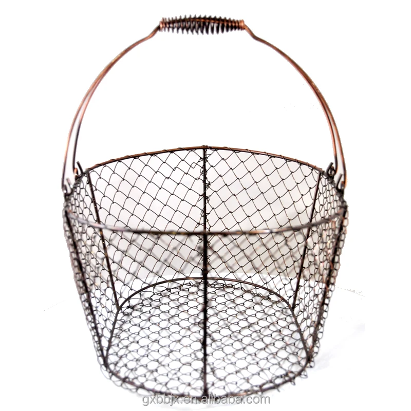Wholesales Household Storage Type Oval Black Or White Woven Mesh Basket with Swing Handle