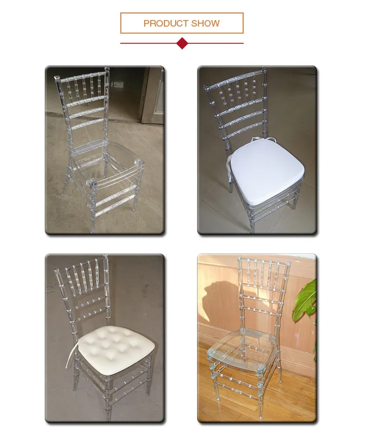 Resin Chiavari Chair acrylic plastic and polycarbonate for party event rental and wedding