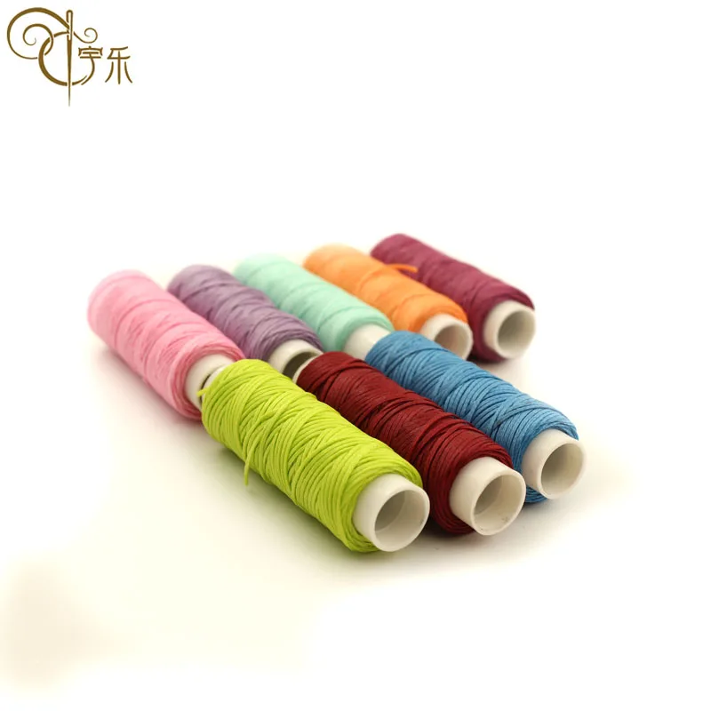 AA Grade 0.8mm Hand-sewn 100% Polyester Braid Flat Waxed High Strength Polyester Sewing Thread For Leather Works