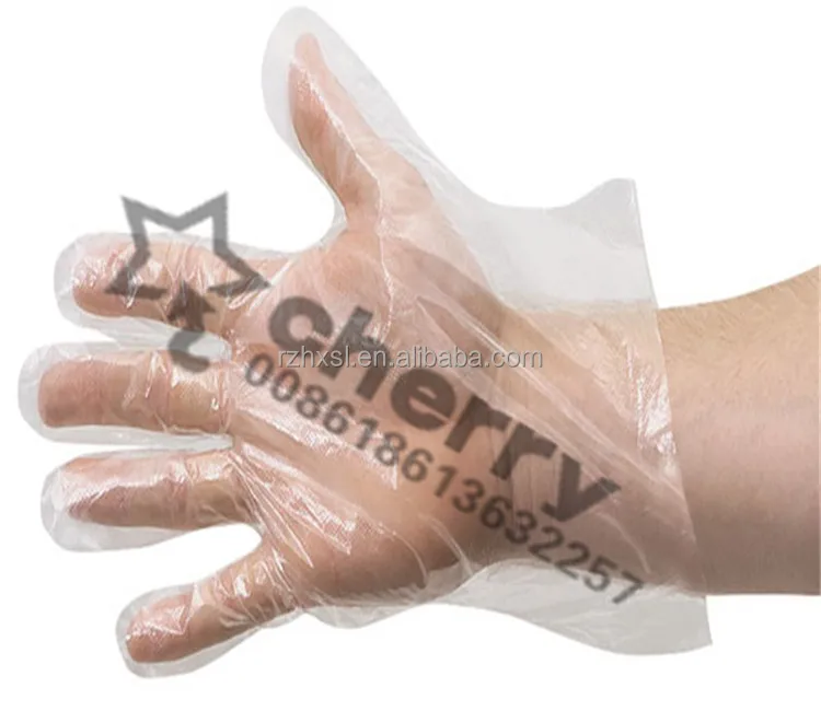transparent plastic gloves hdpe glove for clearing made in rizhao