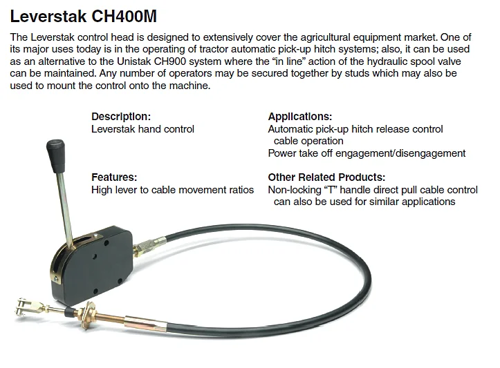 mixer truck push pull cable control lever