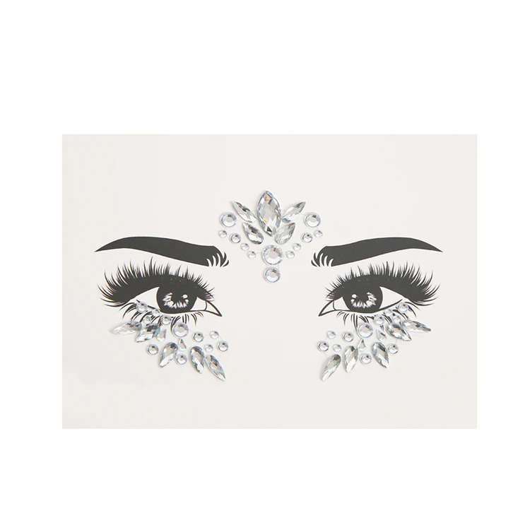 Wholesale Custom Face Rhinestone Eye Body Gem Jewel Art Crystal Eye Stickers