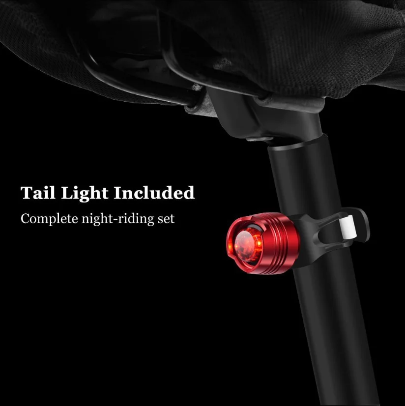 New bicycle smart headlights 300 lumens high-bright 6 stage waterproofbicycle light USB bicycle light front and rear