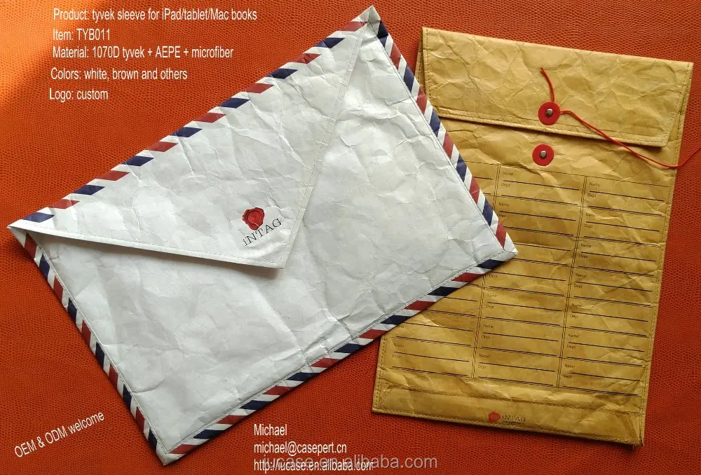 2024 Custom Waterproof Recycled Dupont Tyvek Paper Mighty Wallet With Coin Pocket Red And Blue Strip Paper Window Package Pocket